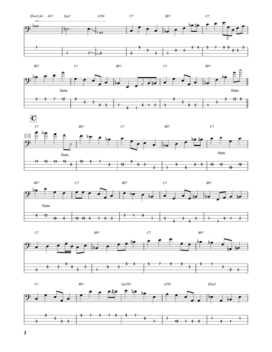 Killer Joe Bass Guitar Tablature scores gallery preview page 2