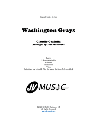 Book cover for Washington Grays March for Brass Quintet