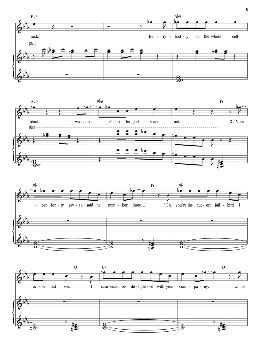 Jailhouse Rock Piano, Vocal scores gallery preview page 3