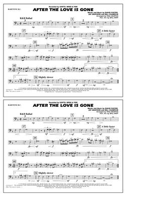 Book cover for After the Love Has Gone (arr. Paul Murtha) - Baritone B.C.