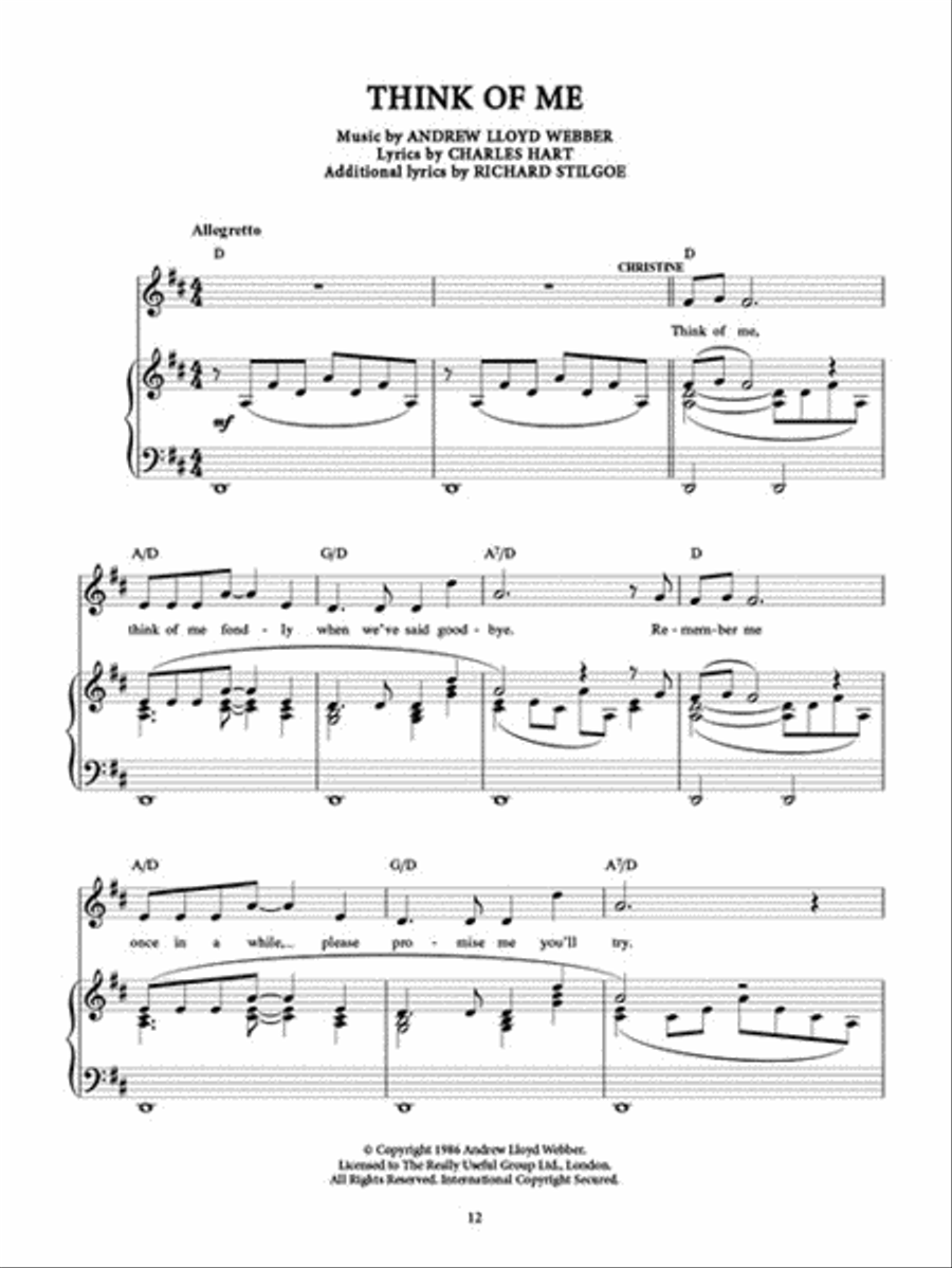 The Phantom of the Opera – Movie Selections Piano, Vocal, Guitar scores gallery preview page 3