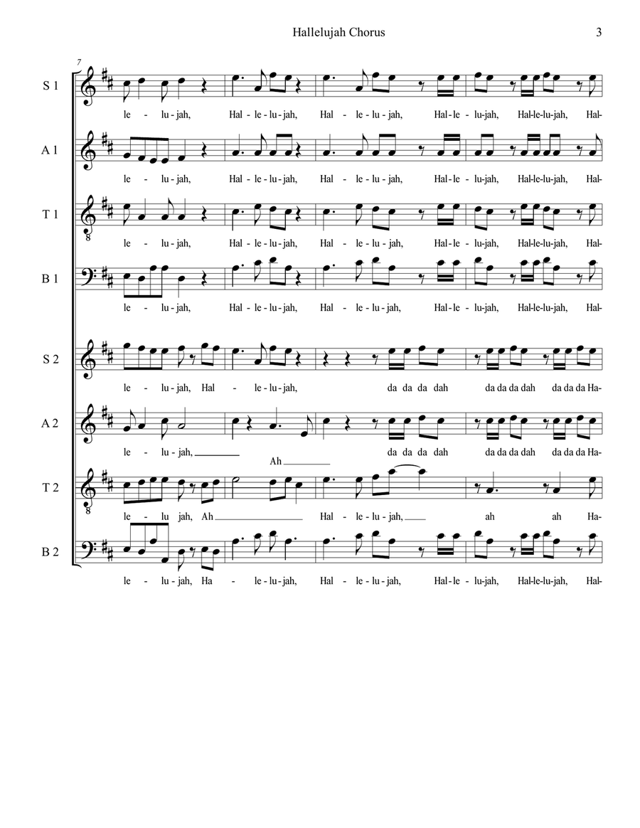 Hallelujah Chorus - Acapella Divisi scores gallery preview page 3