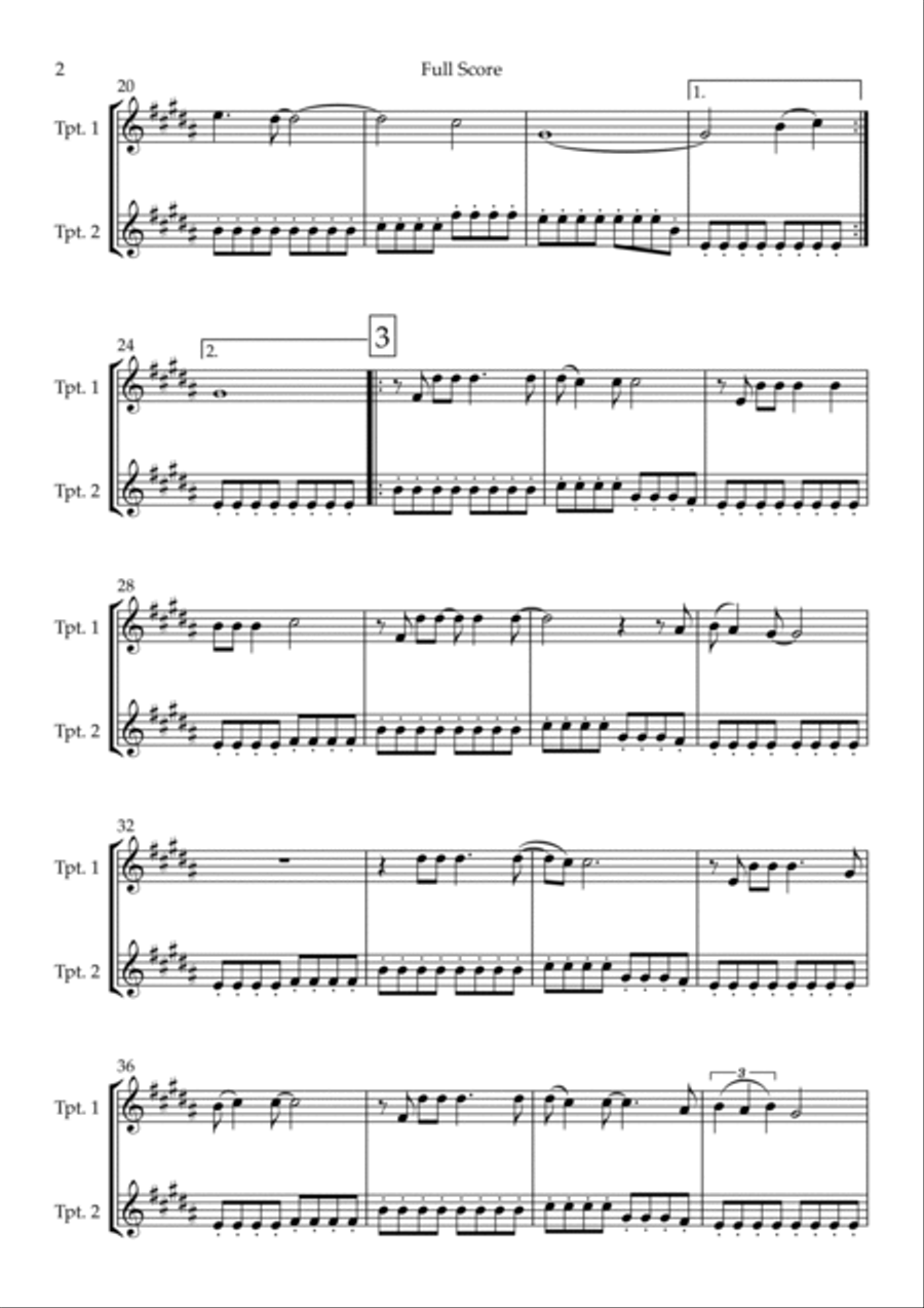 City Of Blinding Lights City Of Blinding Lights Trumpet Duet scores gallery preview page 2