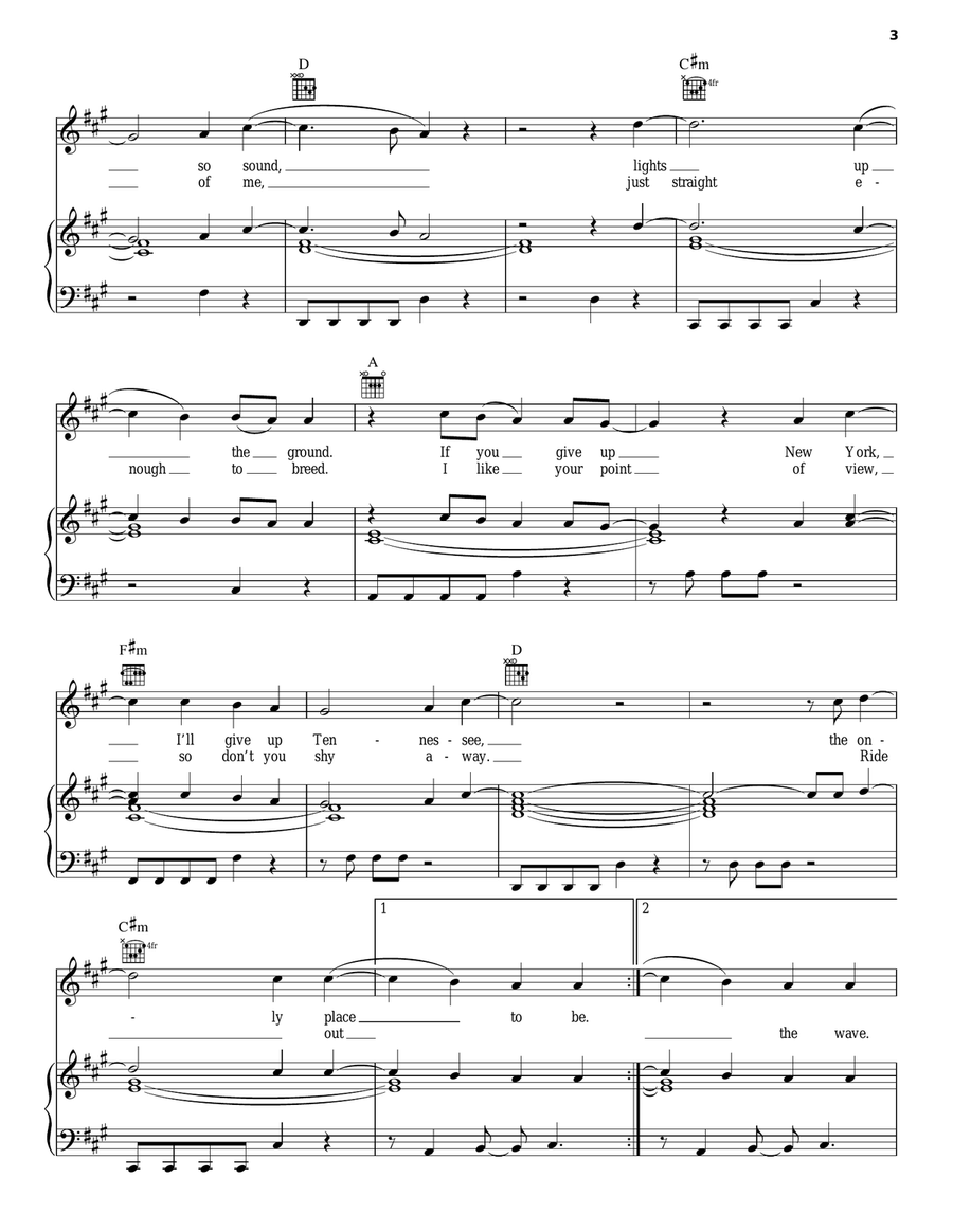 The Face Piano, Vocal, Guitar scores gallery preview page 3