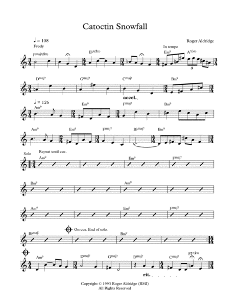 Catoctin Snowfall Jazz Ensemble scores gallery preview page 1