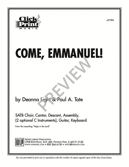 Come Emmanuel/Light