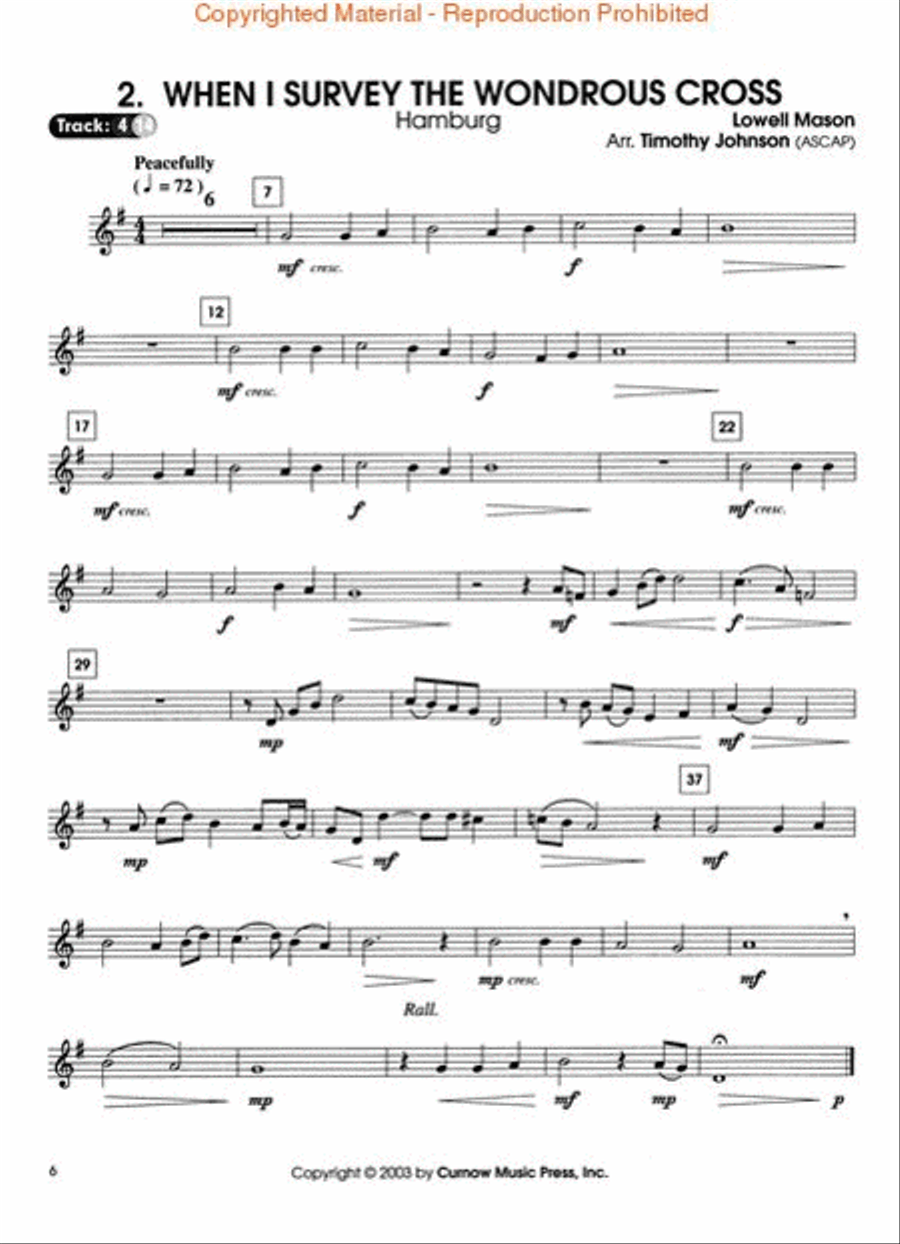 Easy Great Hymns B-Flat Clarinet scores gallery preview page 4