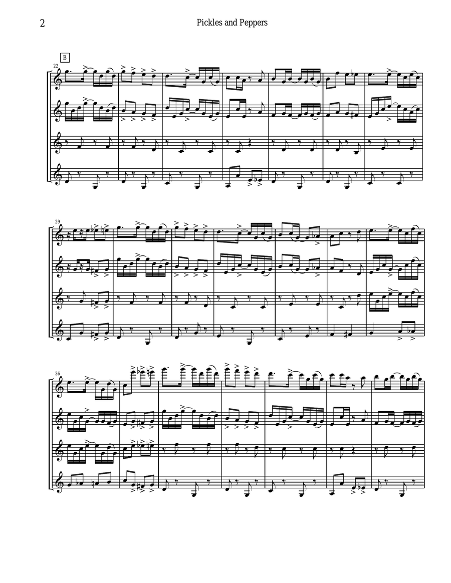 Pickles and Peppers Rag for clarinet quartet Clarinet Quartet scores gallery preview page 2