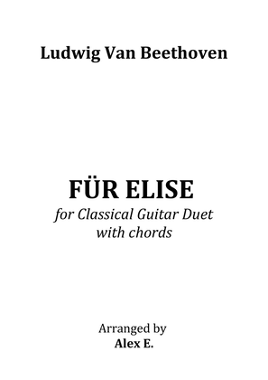 Book cover for Für Elise - for Classical Guitar Duet with chords