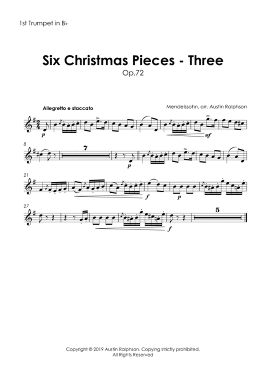 Six Christmas Pieces (Sechs Kinderstücke für das Pianoforte) Op.72: Number 3 of 6 - brass quintet image number null