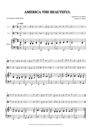 America The Beautiful - Viola Duet (with piano accompaniment)