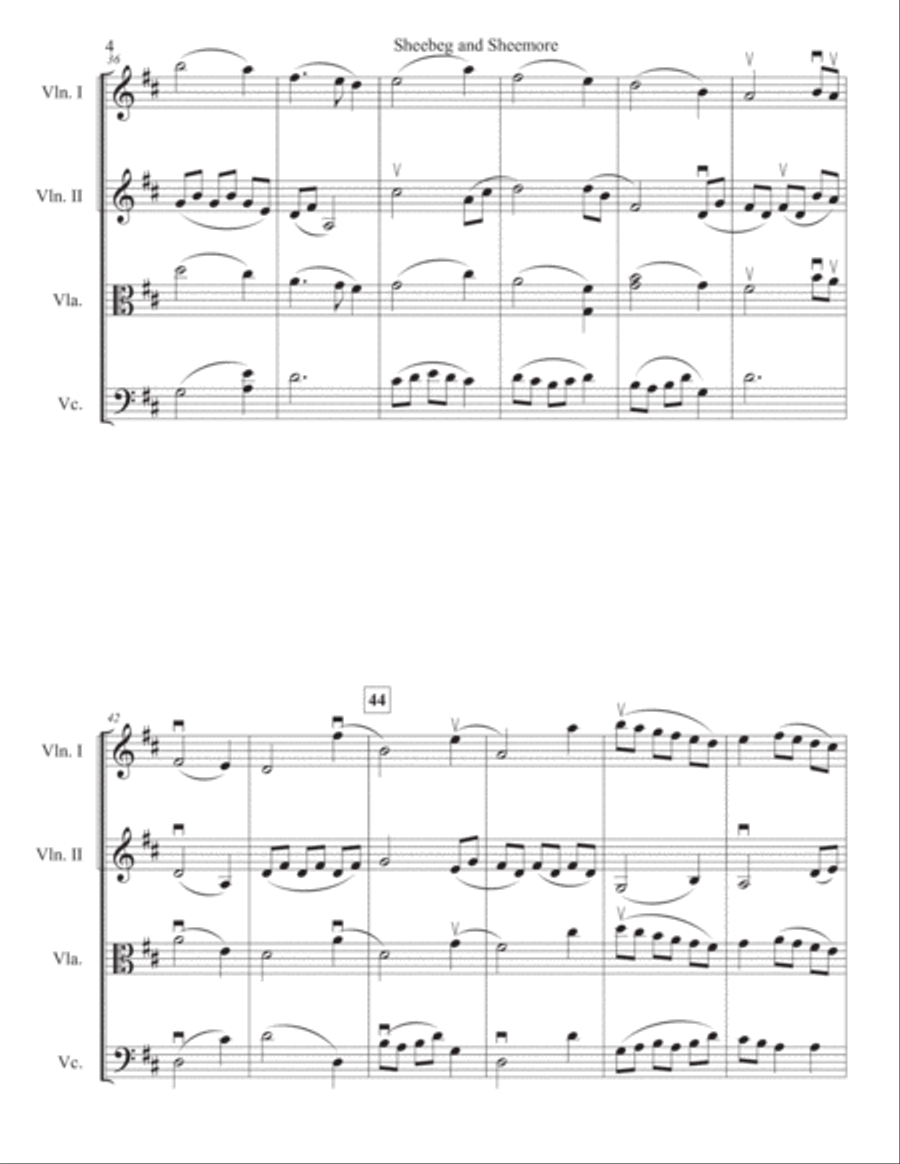 Sheebeg and Sheemore String Quartet scores gallery preview page 4