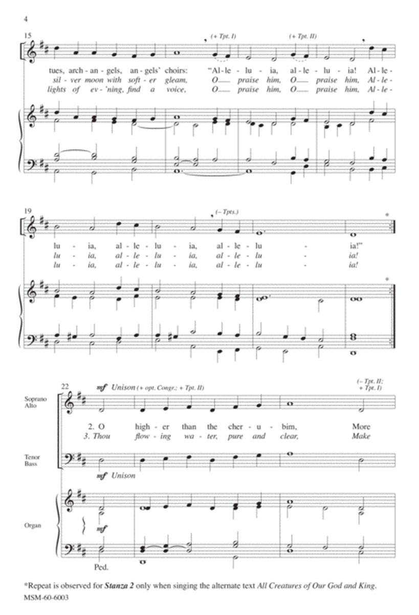 Ye Watchers and Ye Holy Ones All Creatures of Our God and King (Downloadable Choral Score)