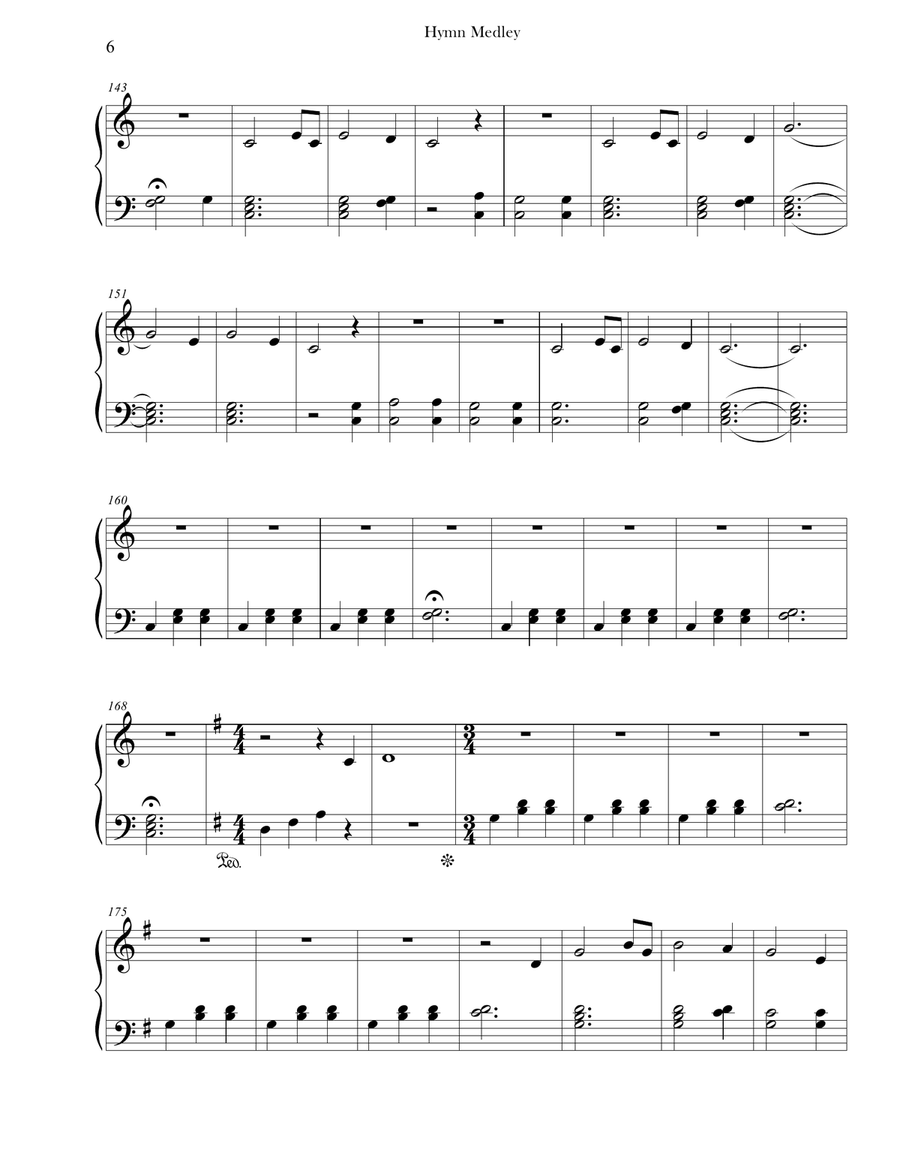 Hymn Medley (Easy Piano, Collection) Easy Piano scores gallery preview page 6