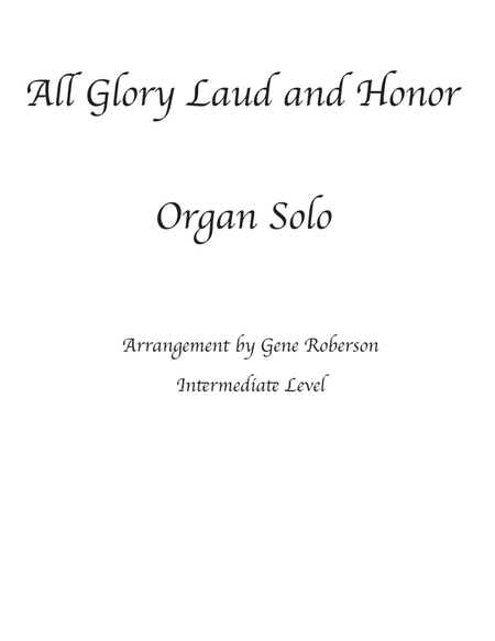 All Glory Laud and Honor Intermed Organ Solo image number null