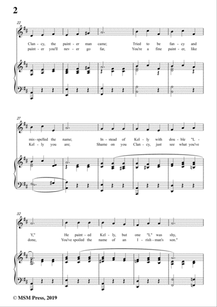 Bert Grant-If I Knock the 'L' Out of Kelly,in D Major,for Voice&Piano Voice scores gallery preview page 4