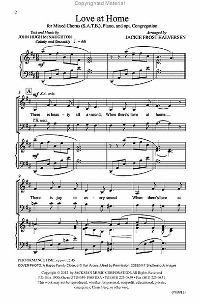 Love at Home - SATB image number null