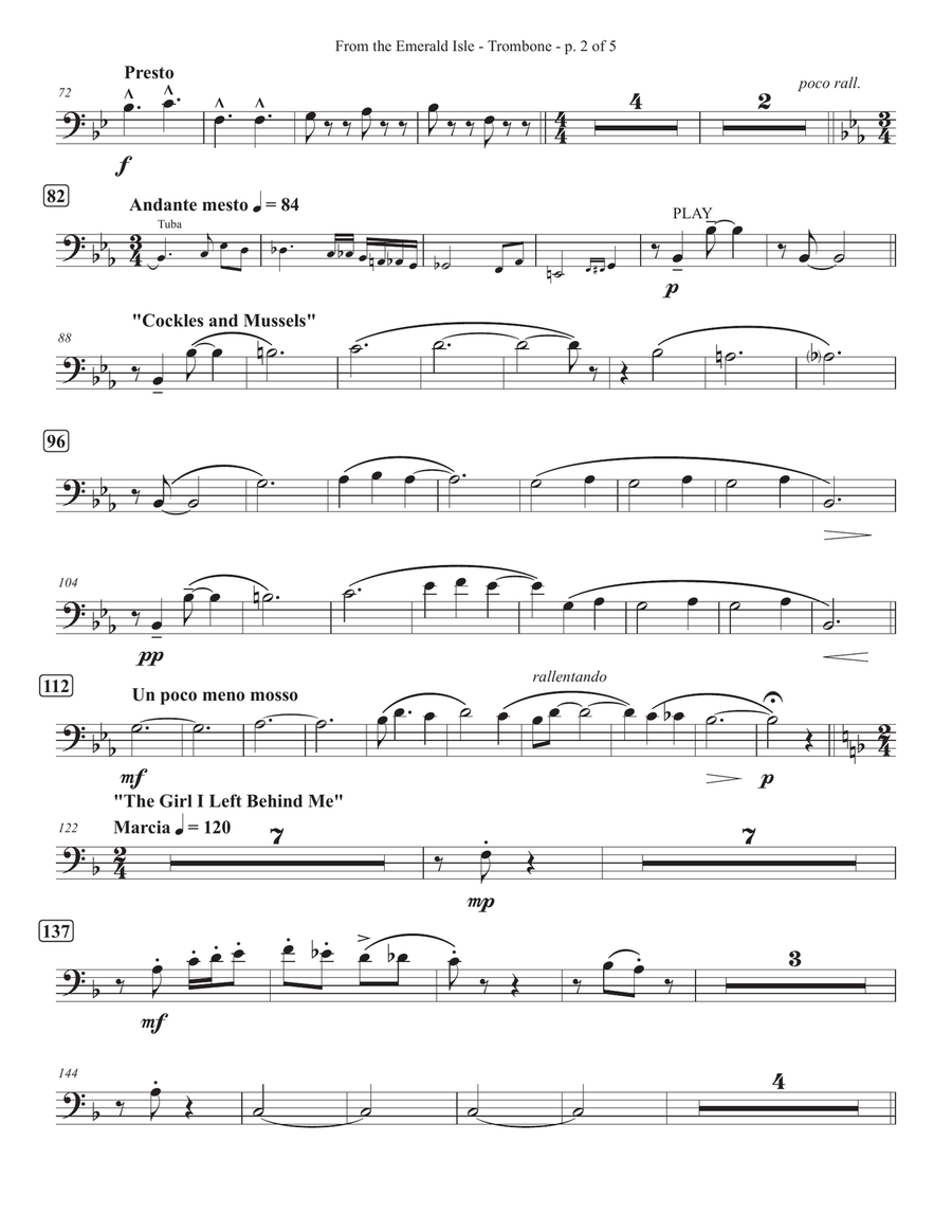 From The Emerald Isle - Trombone Brass Quintet scores gallery preview page 2