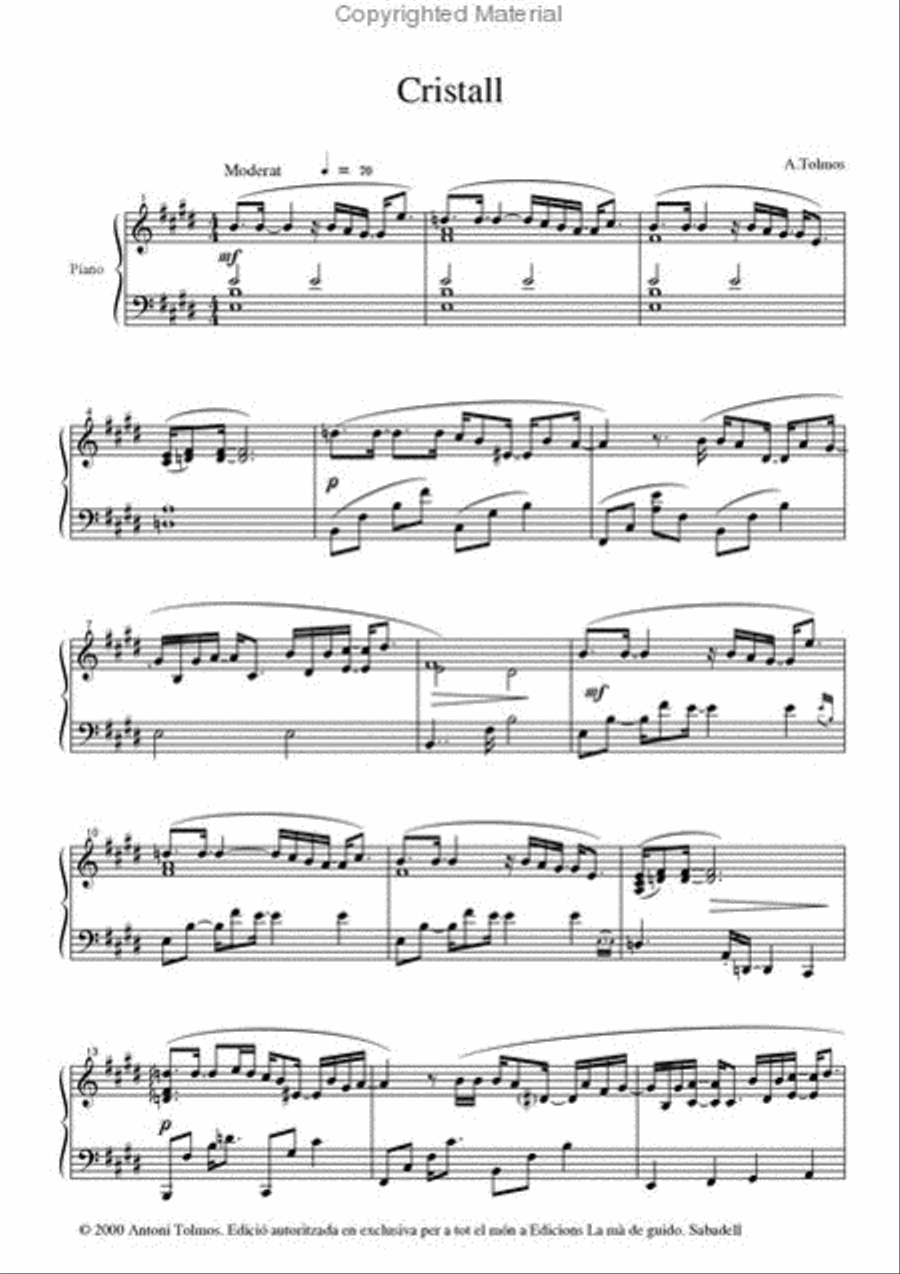 Cristall. Un bon moment. Nous temps. Un regal. Piano Solo scores gallery preview page 2