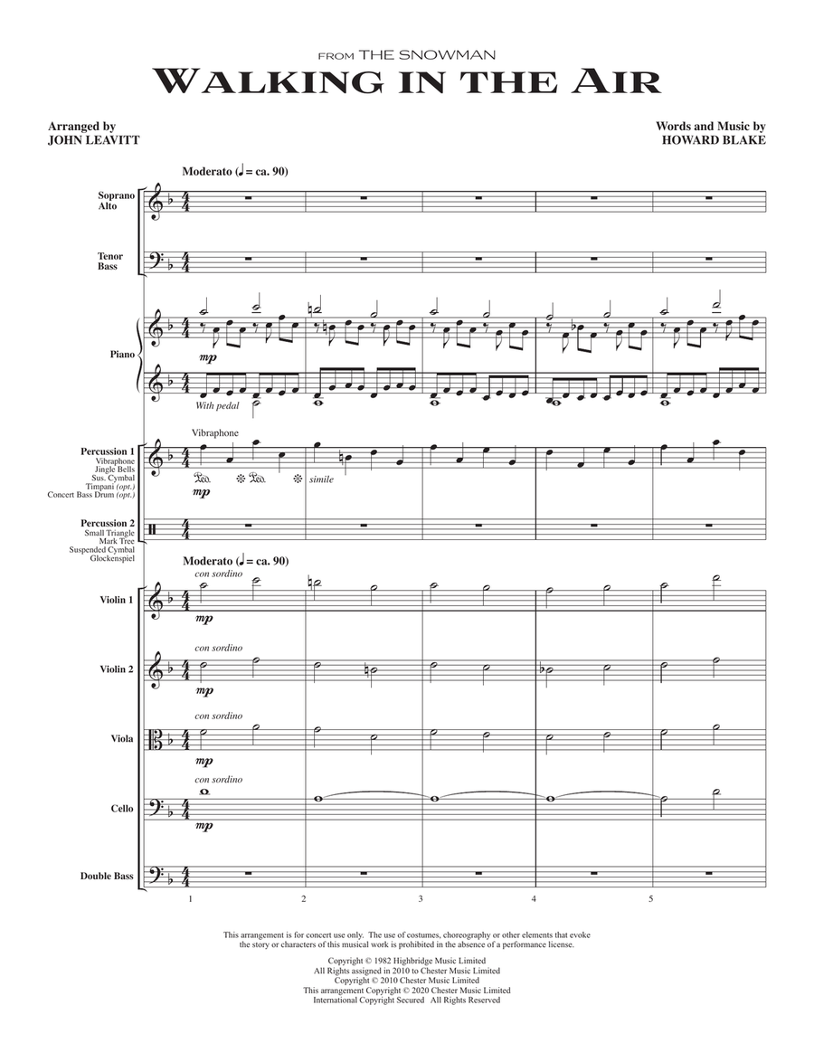Walking In The Air (from The Snowman) (arr. John Leavitt) - Full Score Choir scores gallery preview page 1