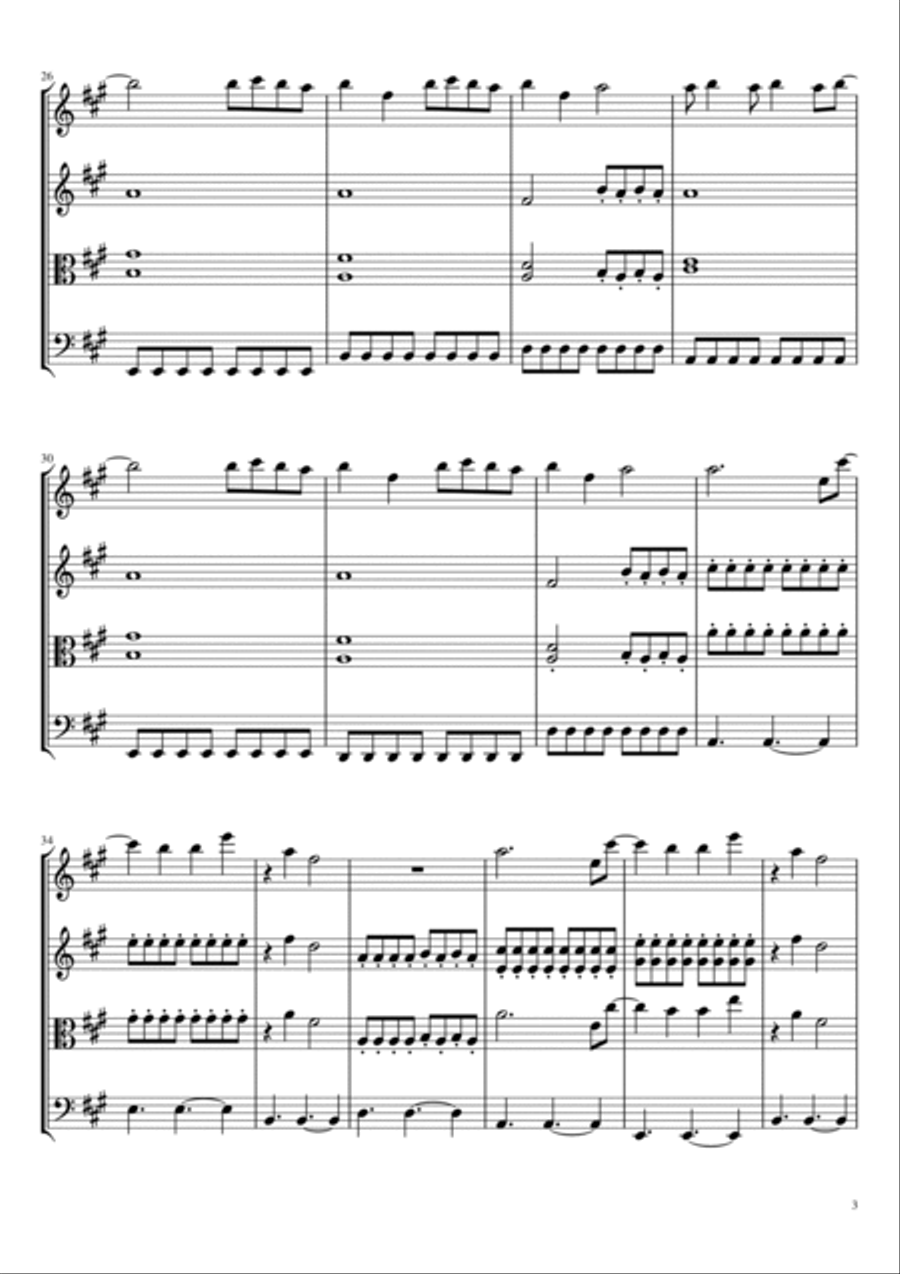 Wildest Dreams Wildest Dreams String Quartet scores gallery preview page 3