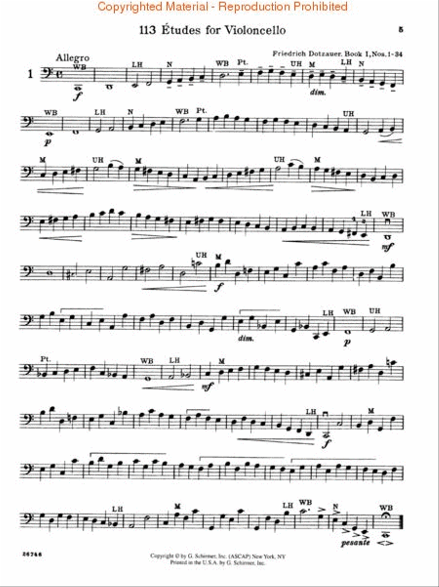 Exercises for Violoncello – Book 1