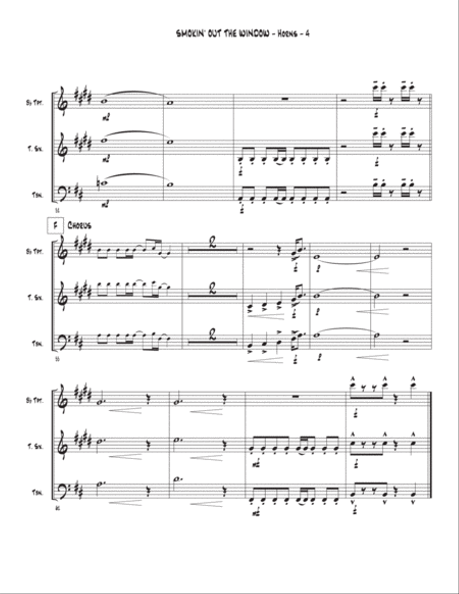 Smokin' Out The Window Tenor Saxophone scores gallery preview page 4