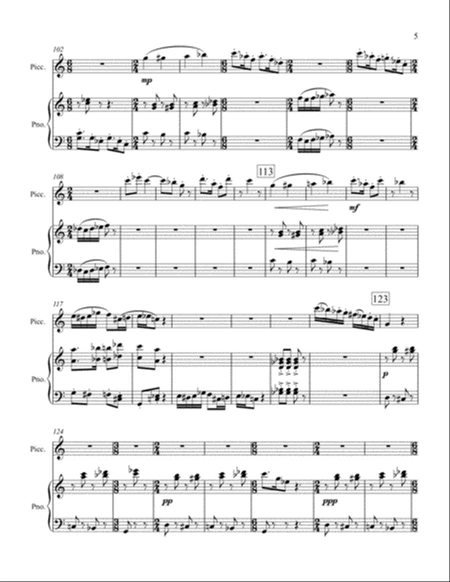 Galop for Piccolo (or Flute) and Piano Piccolo scores gallery preview page 5