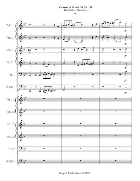 Gabrieli: Canzona in Echo Ch. 180 for Double Brass Choir image number null