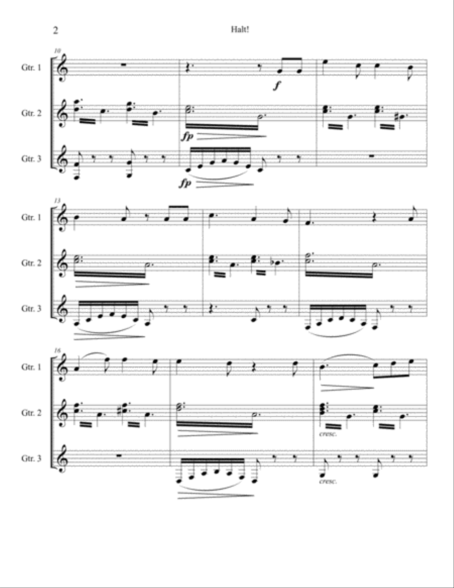 Halt! Guitar Ensemble scores gallery preview page 2