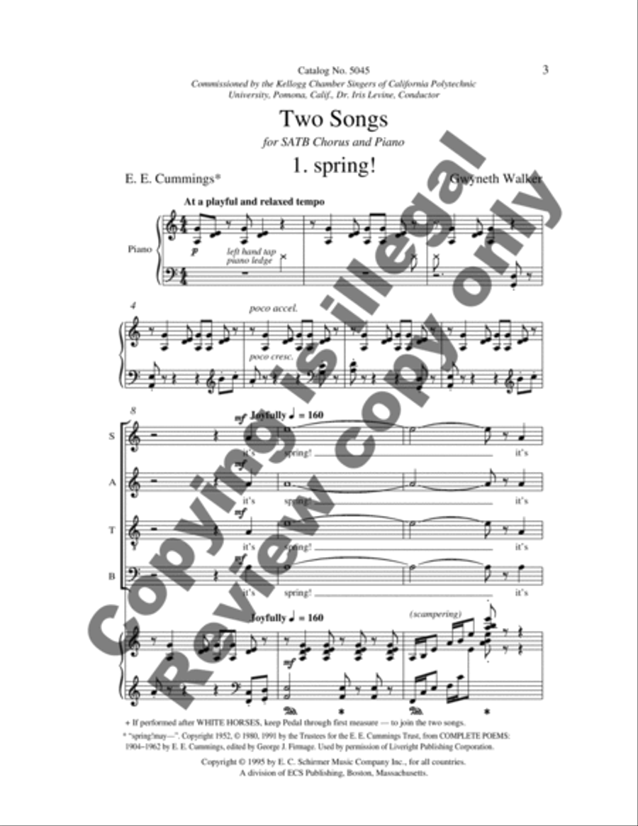 Two Songs: 1. spring! 4-Part scores gallery preview page 10