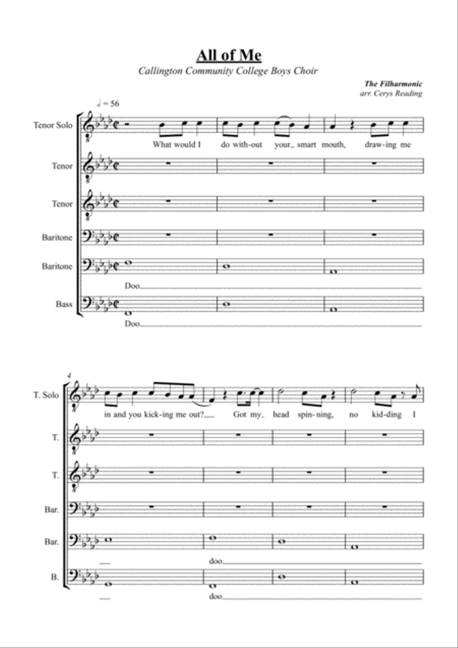 All Of Me TTBB scores gallery preview page 1