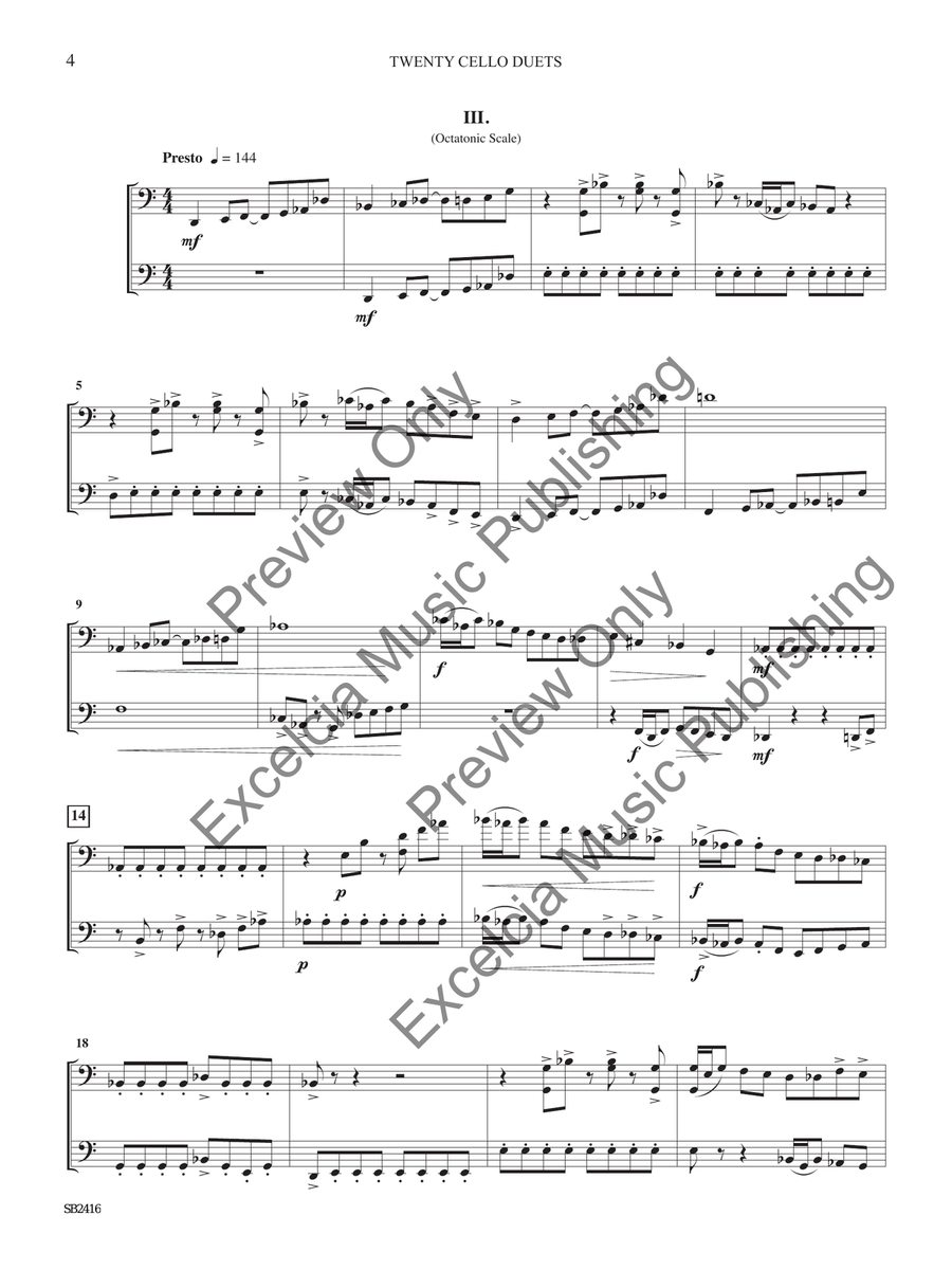 Twenty Cello Duets String Duet scores gallery preview page 5