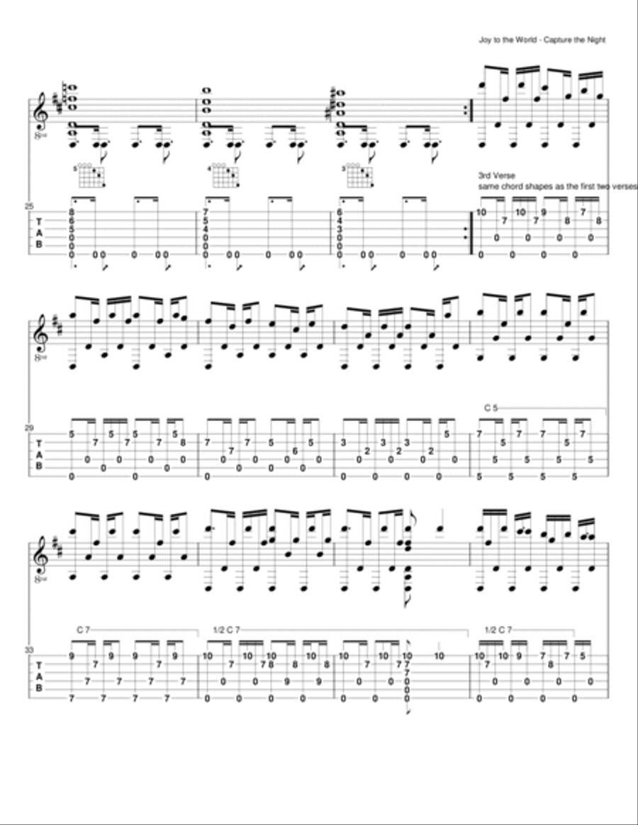 Joy to the World Guitar Solo scores gallery preview page 3