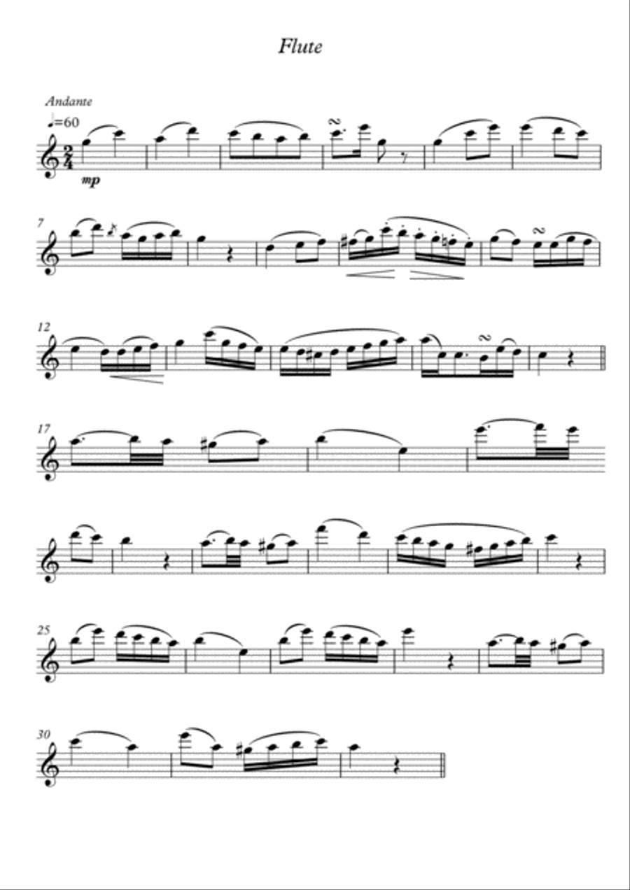 Serenade Flute Guitar duet by Kuffner Flute scores gallery preview page 1