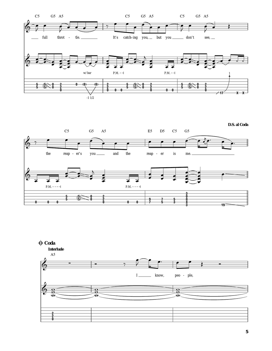 Suicide Solution Acoustic Guitar scores gallery preview page 5