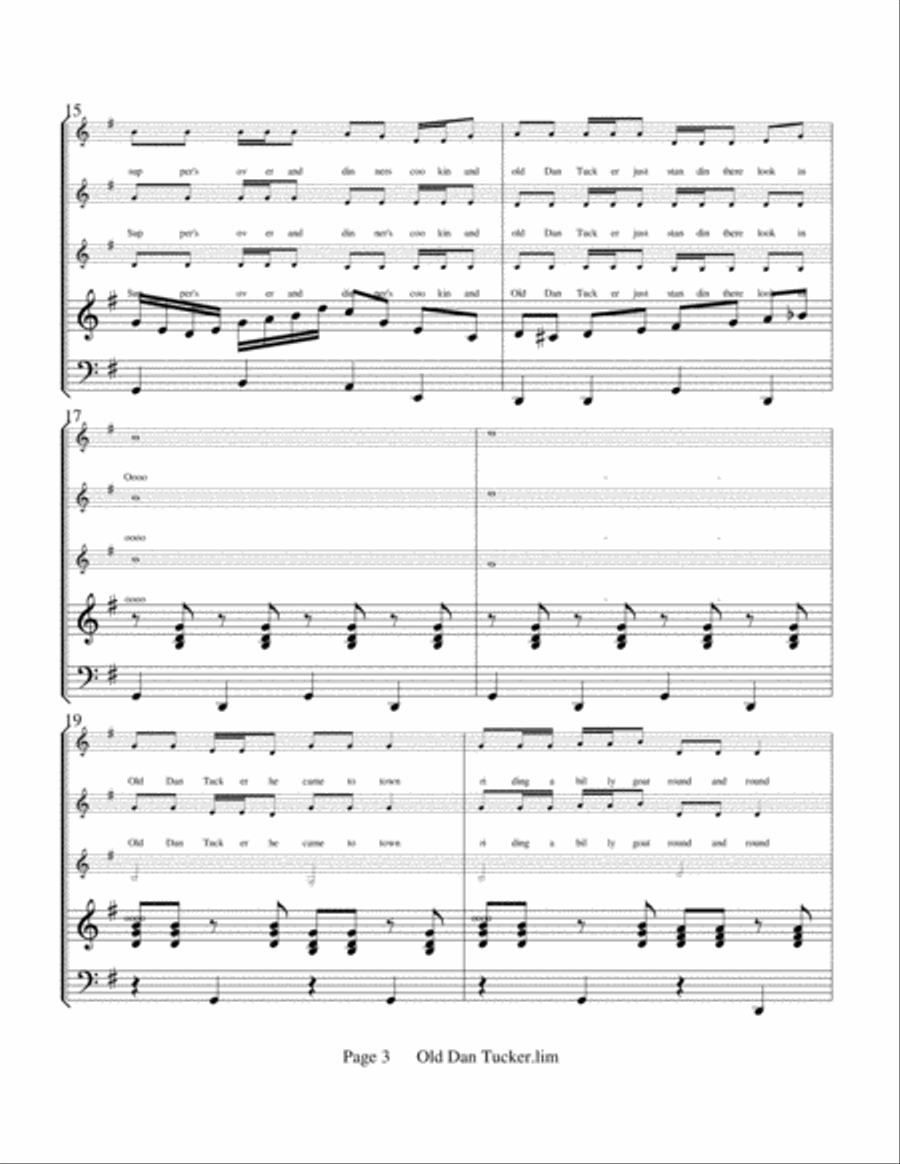 Old Dan Tucker SSA scores gallery preview page 3