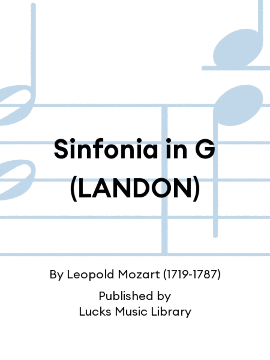 Sinfonia in G (LANDON) Score scores gallery preview page 1