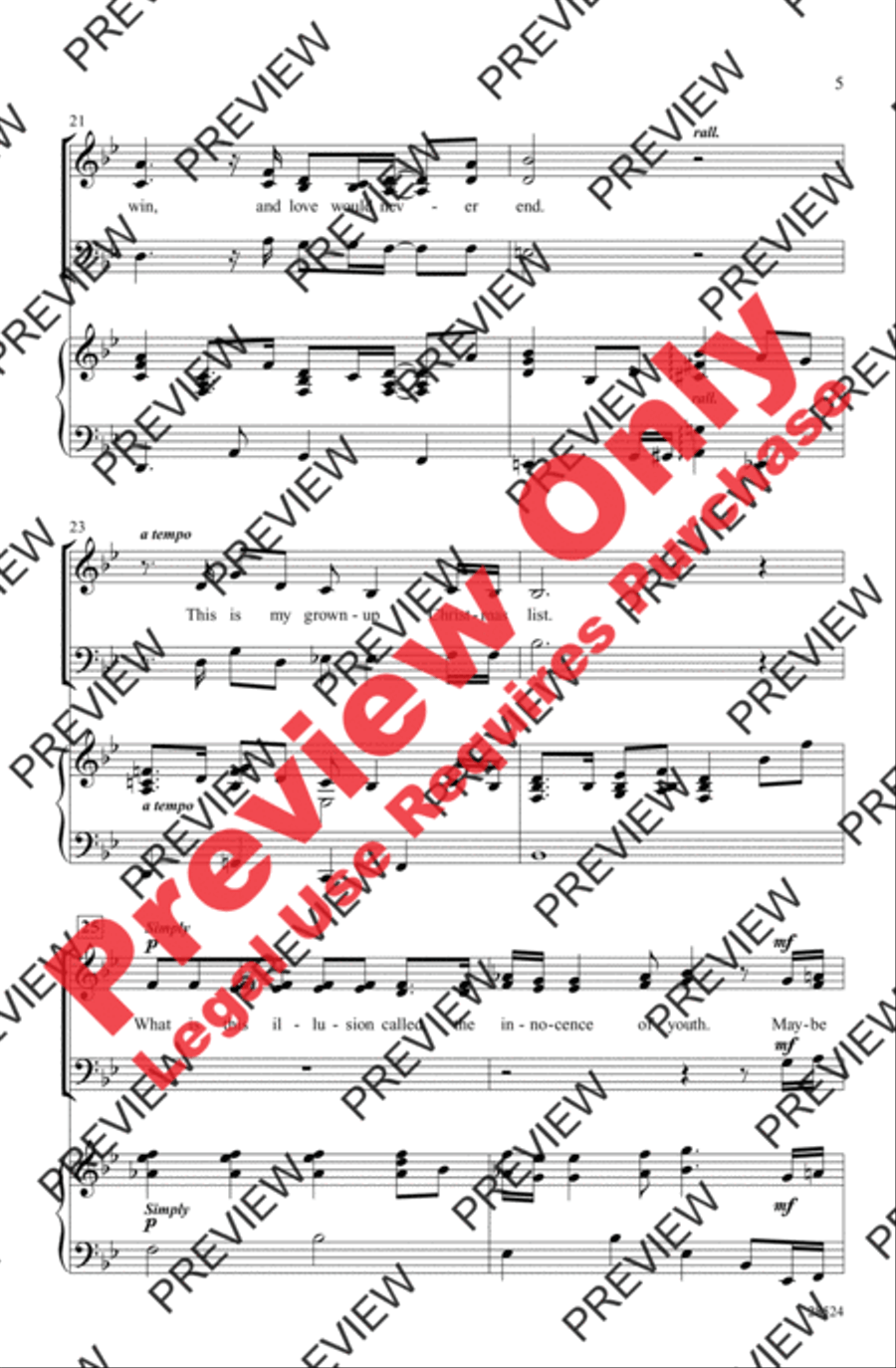 Grown-Up Christmas List 3-Part scores gallery preview page 5