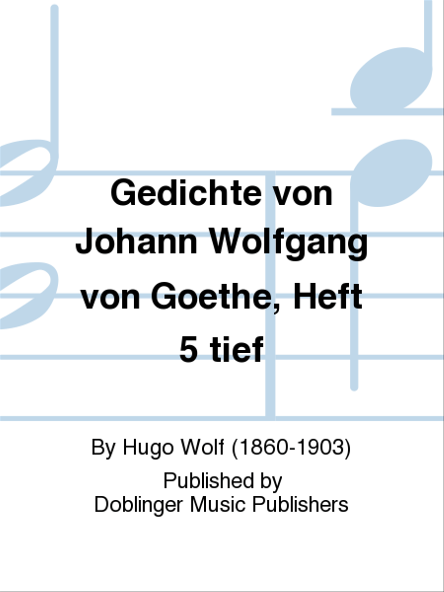 Gedichte von Johann Wolfgang von Goethe, Heft 5 tief Tenor Voice scores gallery preview page 1