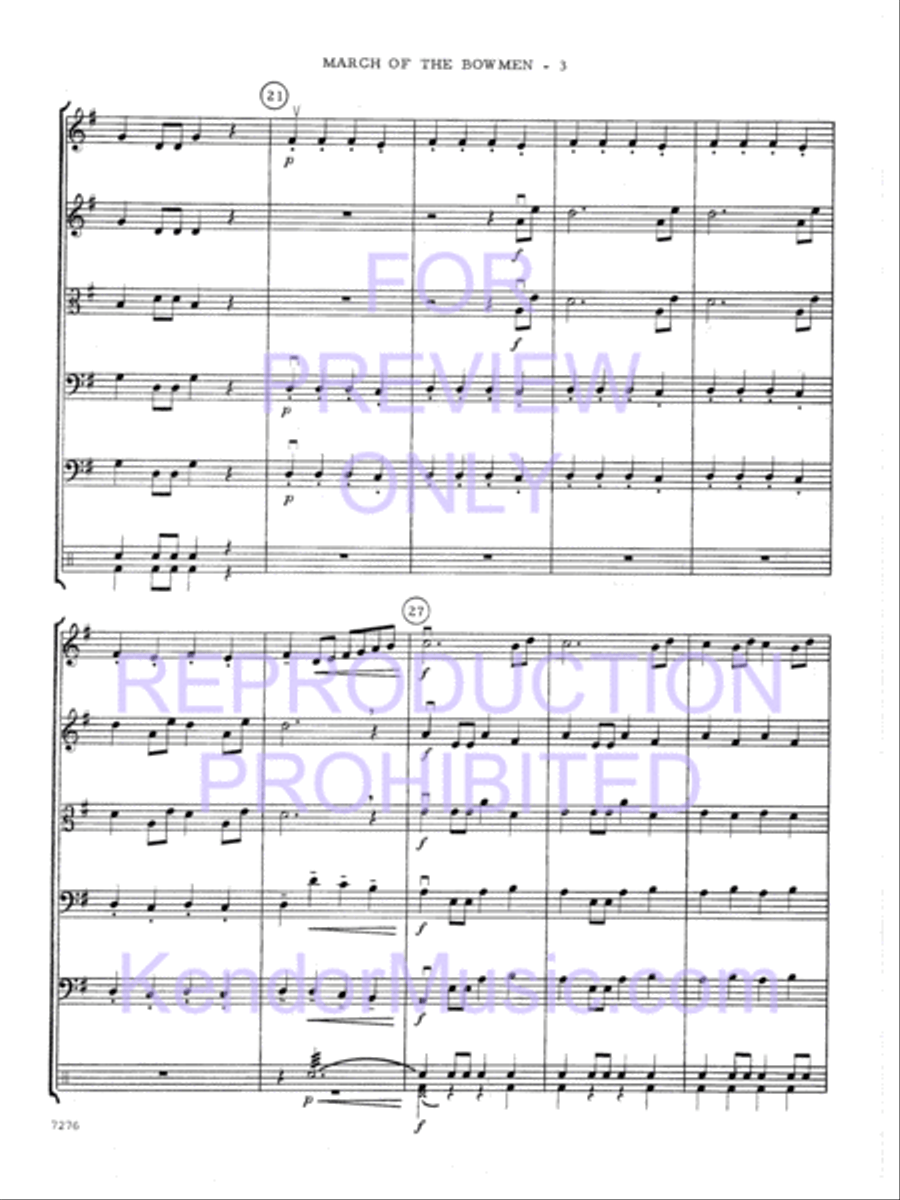 March Of The Bowmen (Full Score) String Orchestra scores gallery preview page 5
