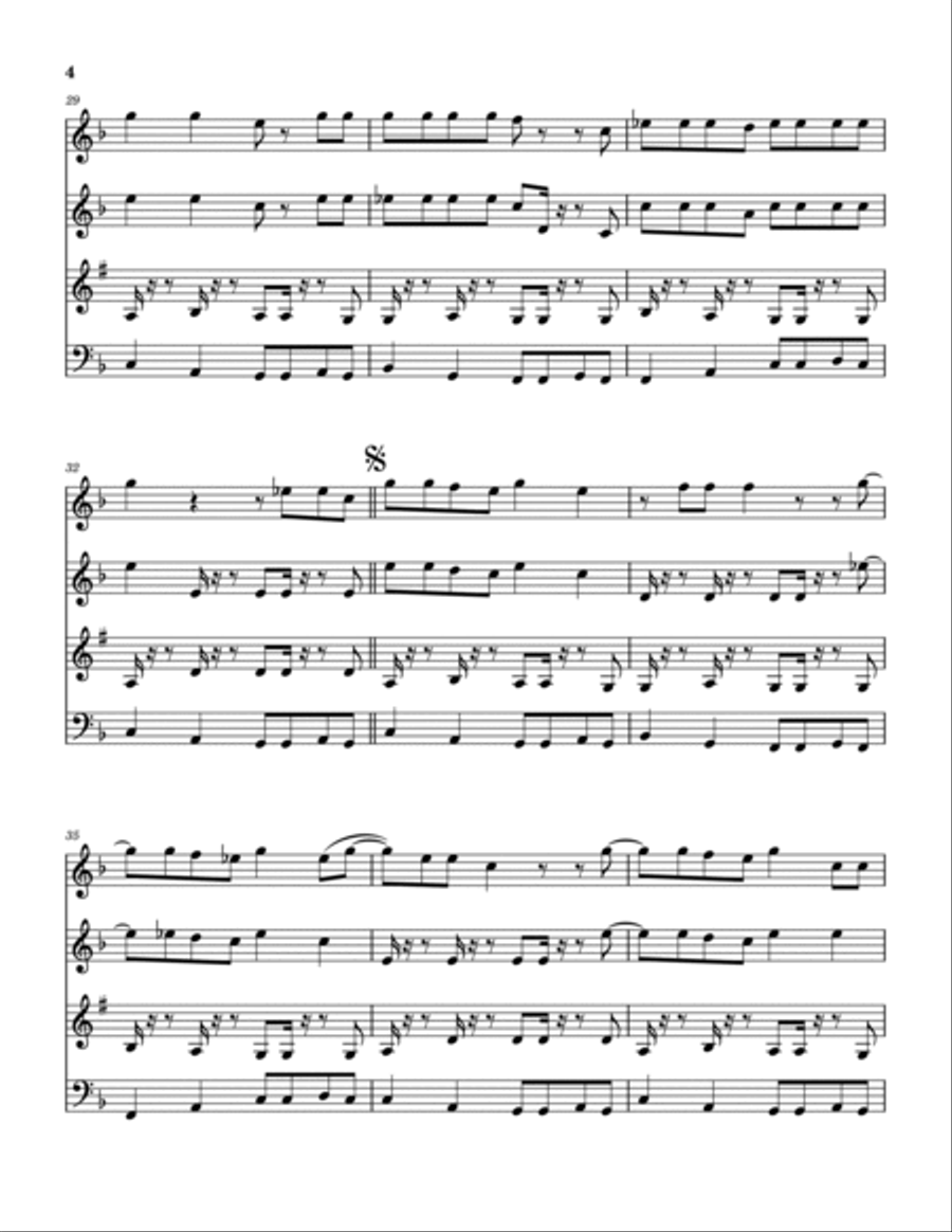 Takin' Care Of Christmas Woodwind Quartet scores gallery preview page 5
