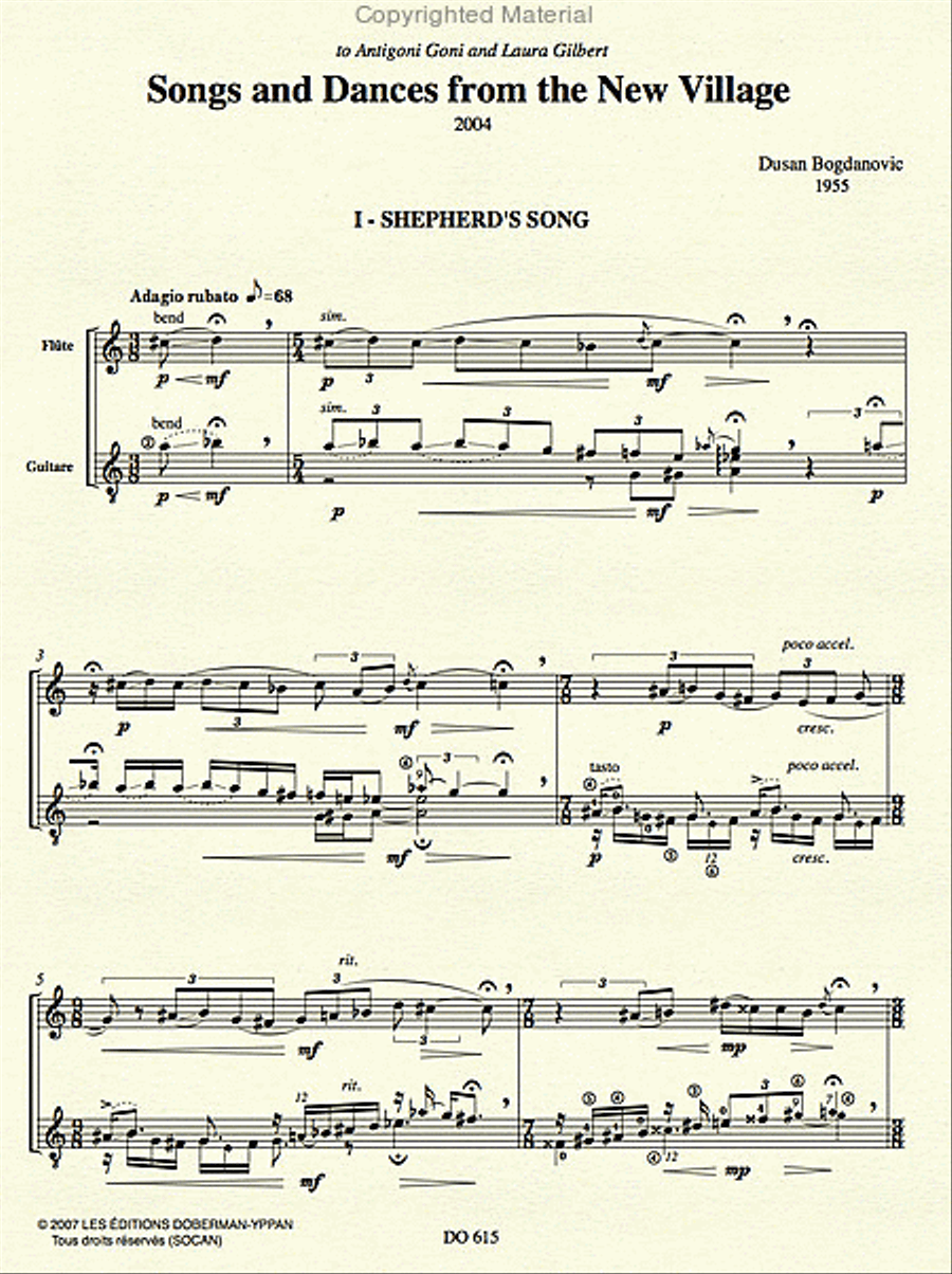 Songs and Dances from the New Village Flute scores gallery preview page 2