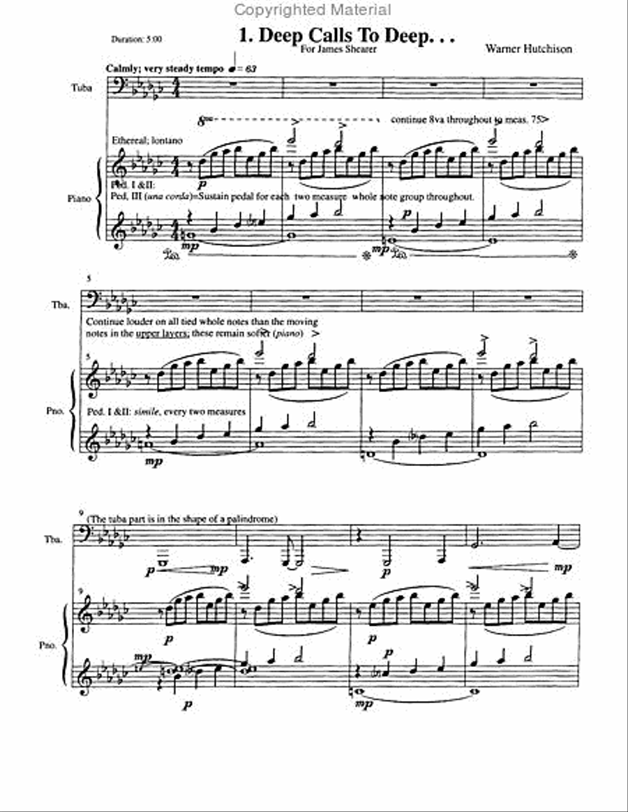 Deep Calls to Deep (At the Thunder of Your Waterspouts) Tuba scores gallery preview page 3