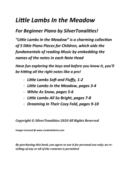 Little Lambs In the Meadow for Beginner Piano