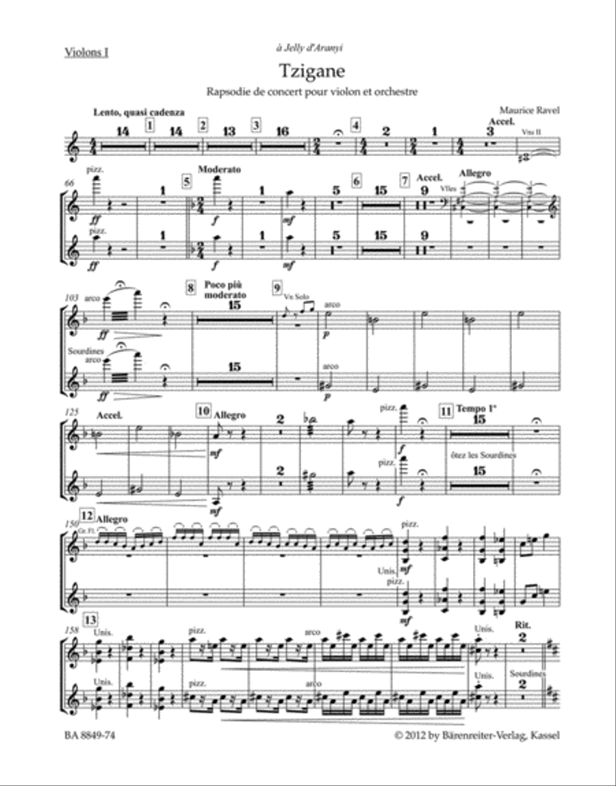 Tzigane Tzigane Violin scores gallery preview page 1