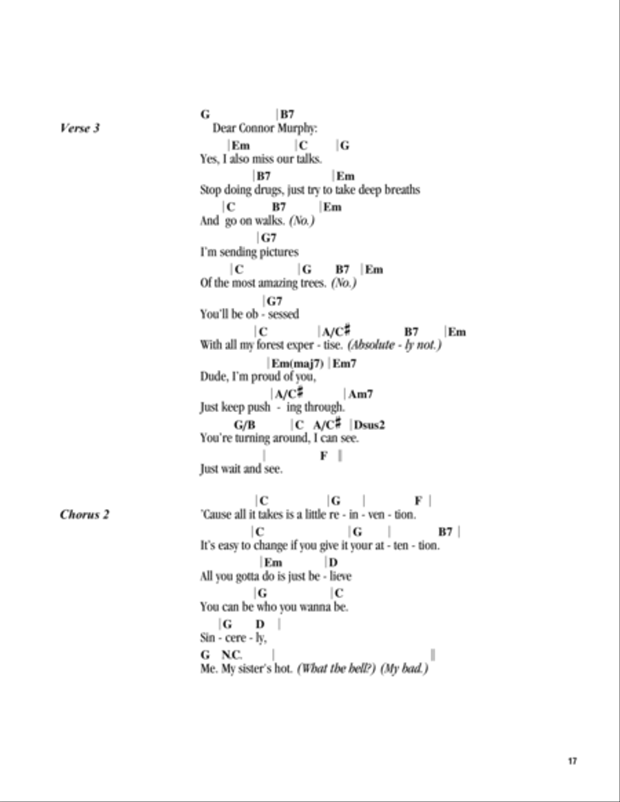 Sincerely, Me (from Dear Evan Hansen) Guitar scores gallery preview page 3