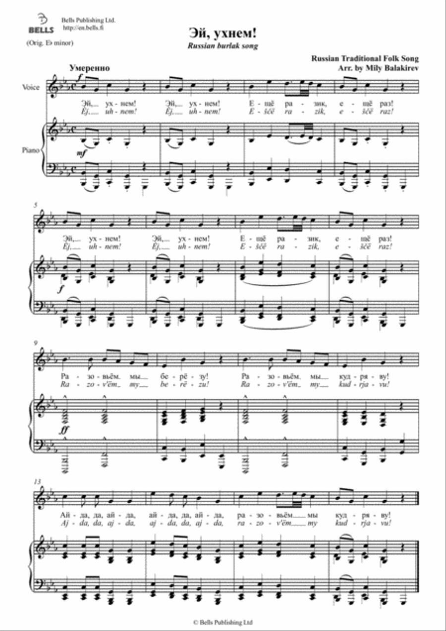Ey, ukhnem! (G minor) Voice Solo scores gallery preview page 1