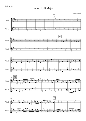 Canon in D Major (Johann Pachelbel) for Violin Duo