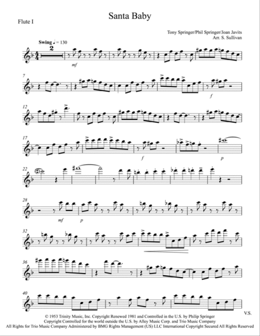 Santa Baby Woodwind Ensemble scores gallery preview page 4